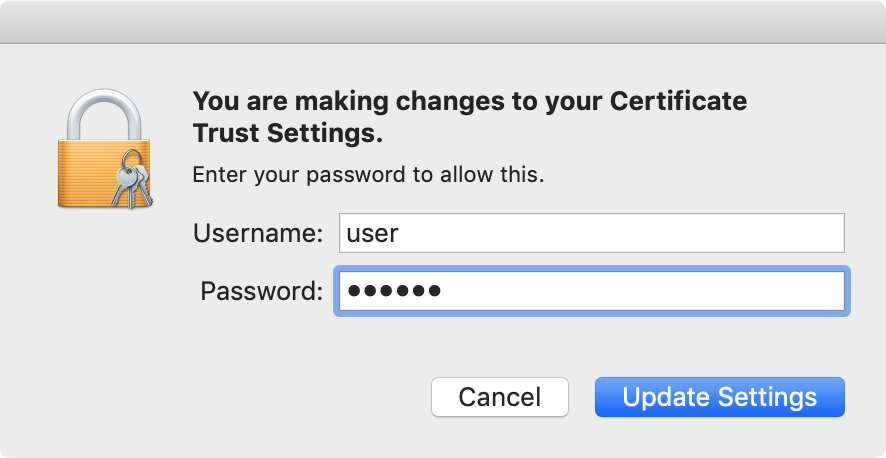 macOS password prompt